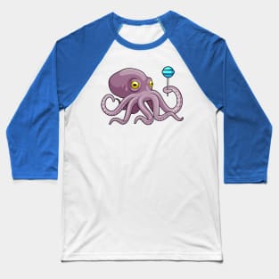 Octopus with Lollipop Baseball T-Shirt